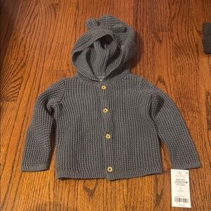 Carter's Gray Hooded Sweatshirt Chunky Knit